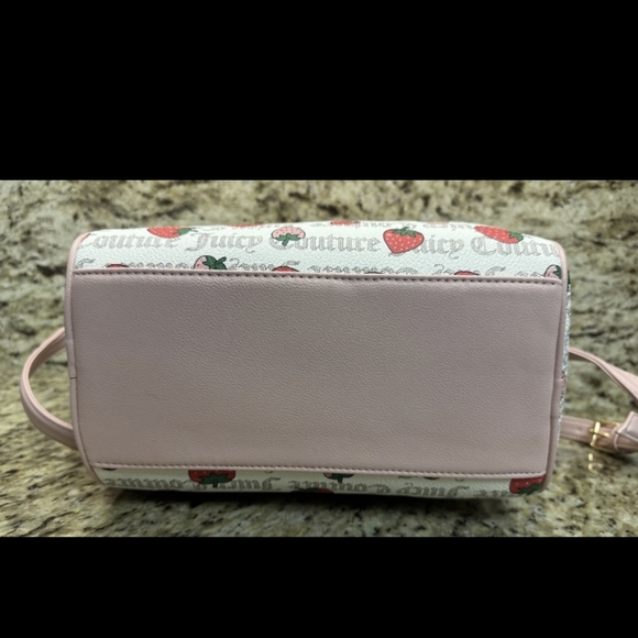 Juicy Couture Freshly Picked π Strawberry Satchel In Pecan White/pink Diam. NWT - Picture 8 of 16